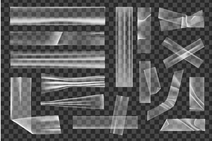 Transparent adhesive tape strips, an Object Illustration by alexdndz