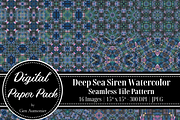 Deep Sea Siren Watercolor Patterns, a Pattern Graphic by Gen Aumonier (Thumbnail 7 of 7)