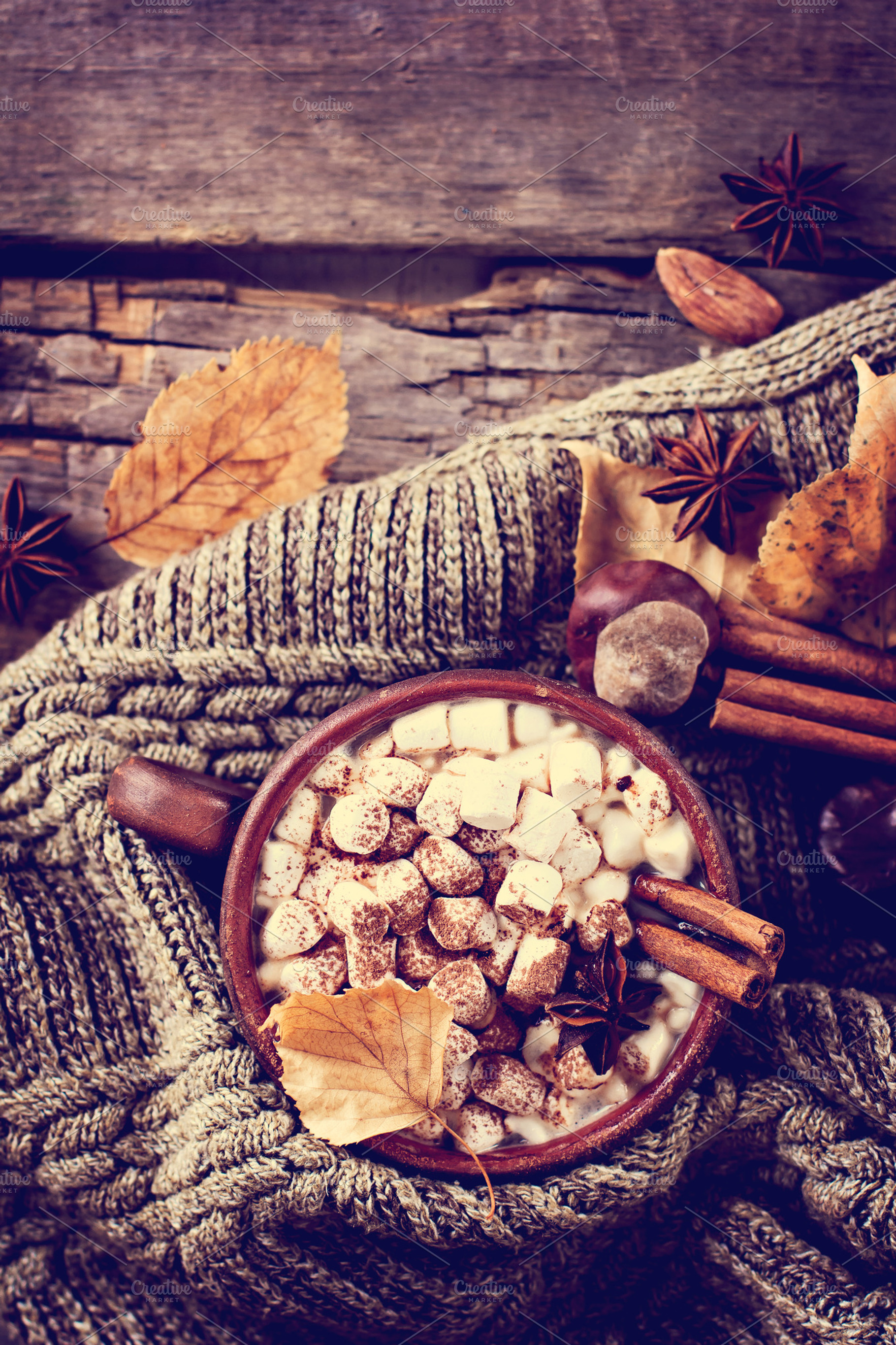 Hot cocoa with marshmallows stock photo containing background and sweet, a Food & Drink Photo by Julia Shop