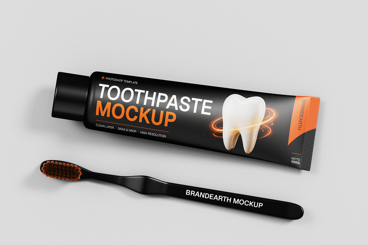 Toothpaste Mockup, a Packaging Mockup by Brand Earth (Photo 2 of 4)