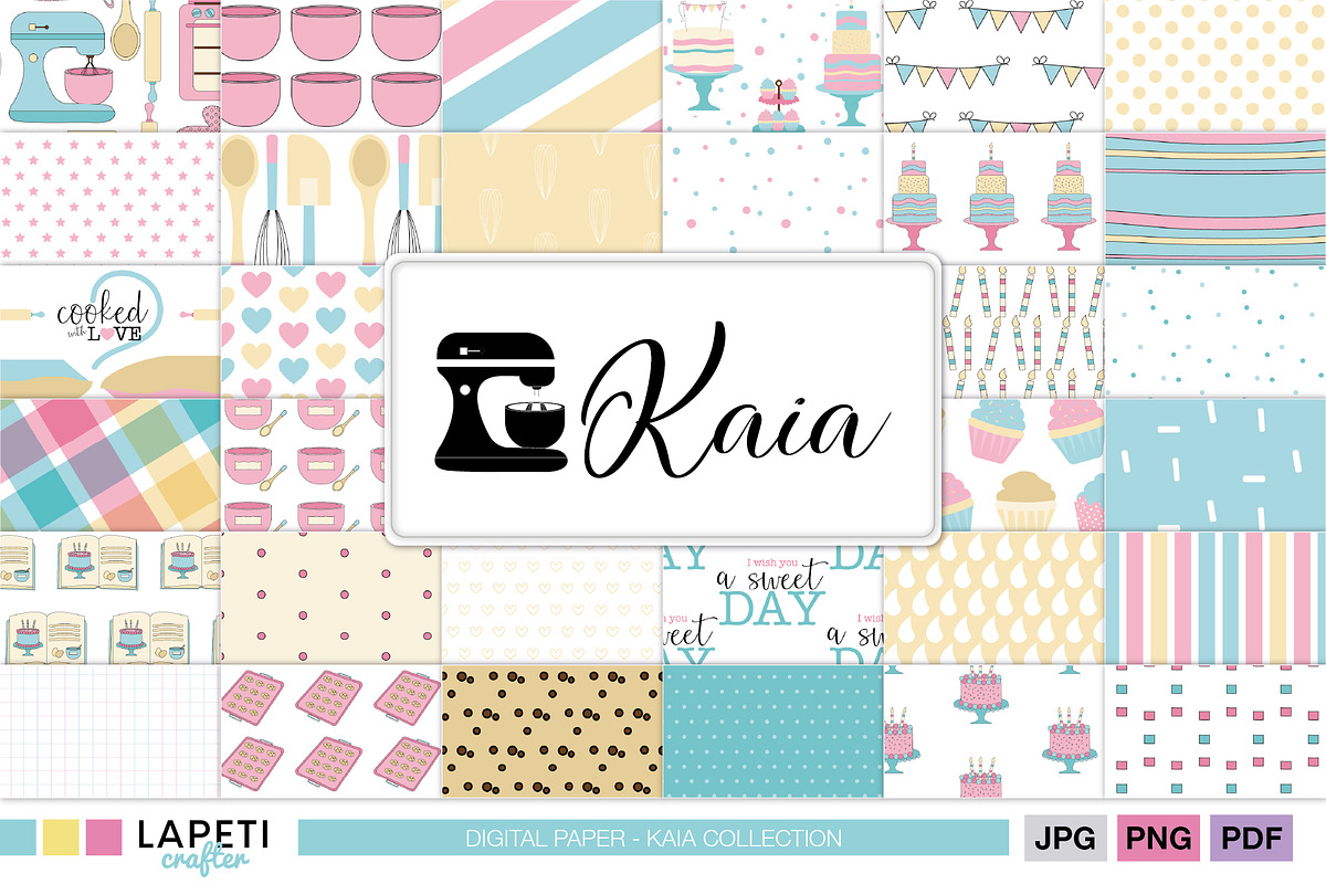 Baking Digital Paper Pack, a Pattern Graphic by Lapeticrafter (Photo 1 of 4)
