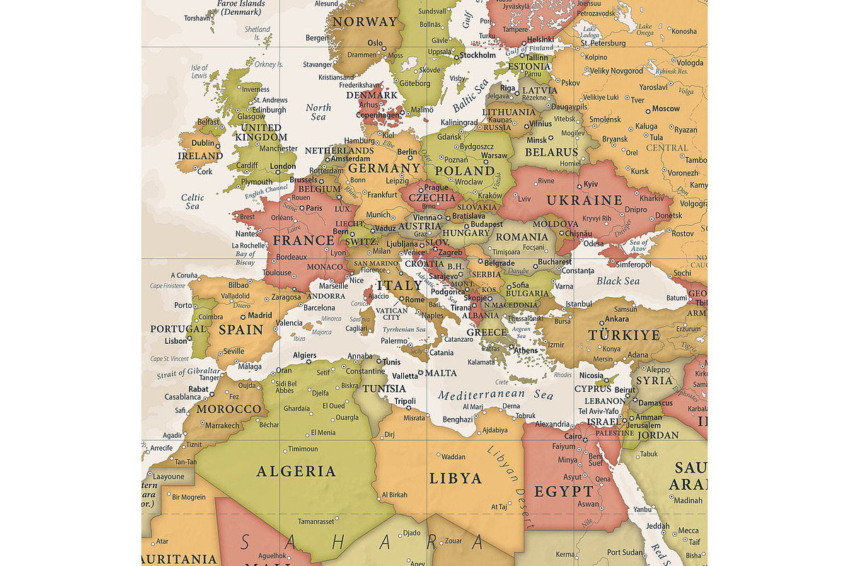 Vector World Map - Large&Detailed, a Decorative Illustration by PorcuPen Works (Photo 4 of 9)