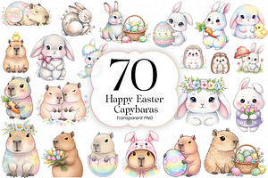 Capybara PNG Clipart, Cute Happy., an Animal Illustration by KennedyStudio