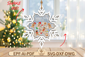 Personalized Snowflake Ornament SVG