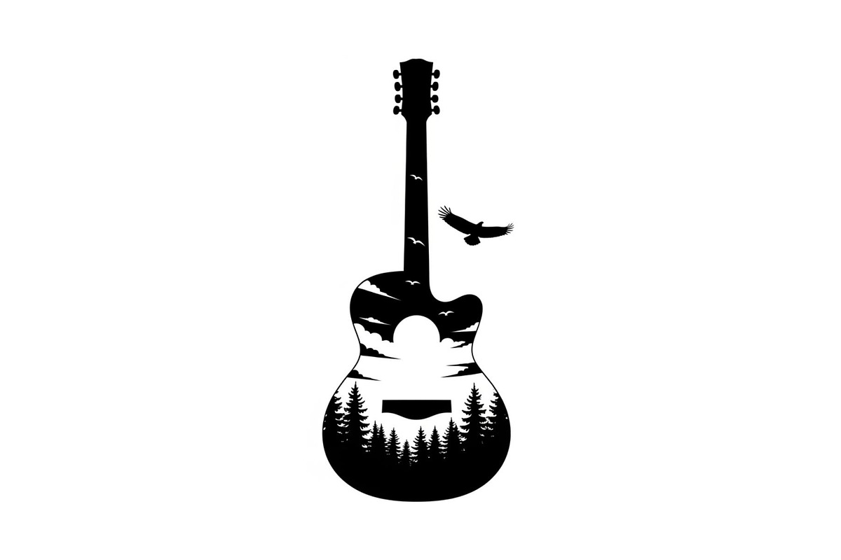 Nature Landscape Guitar Silhouette, an Object Illustration by Creativeshirt (Photo 20 of 31)