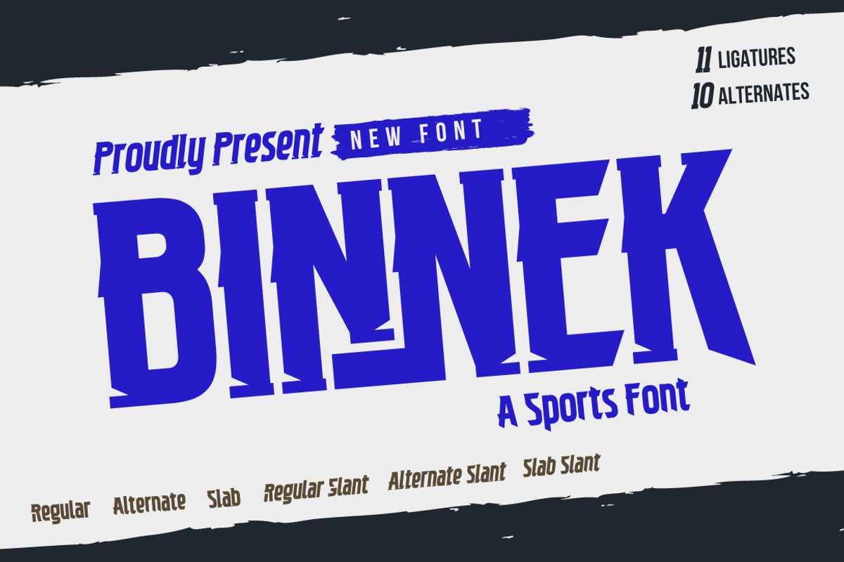 BINNEK | Athletic Font, a Font by twinstd (Photo 1 of 14)