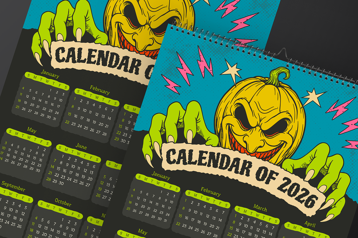 Horror Wall Calendar 2026, a Print Template by Annora Studio (Photo 6 of 6)