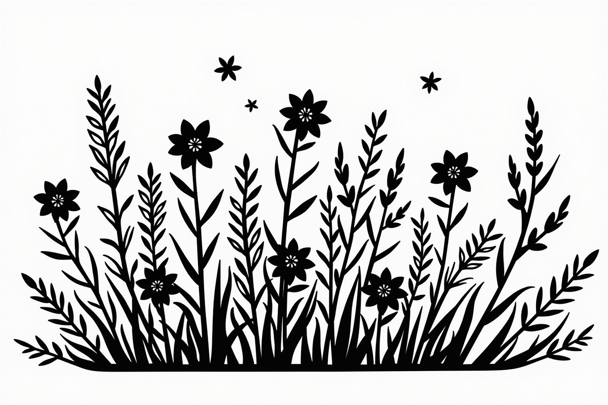 Elegant Wildflower Silhouette Bundle, an Illustration by Creativeshirt (Photo 6 of 13)