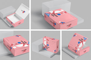 Wide Rectangular Paper Box Mockups