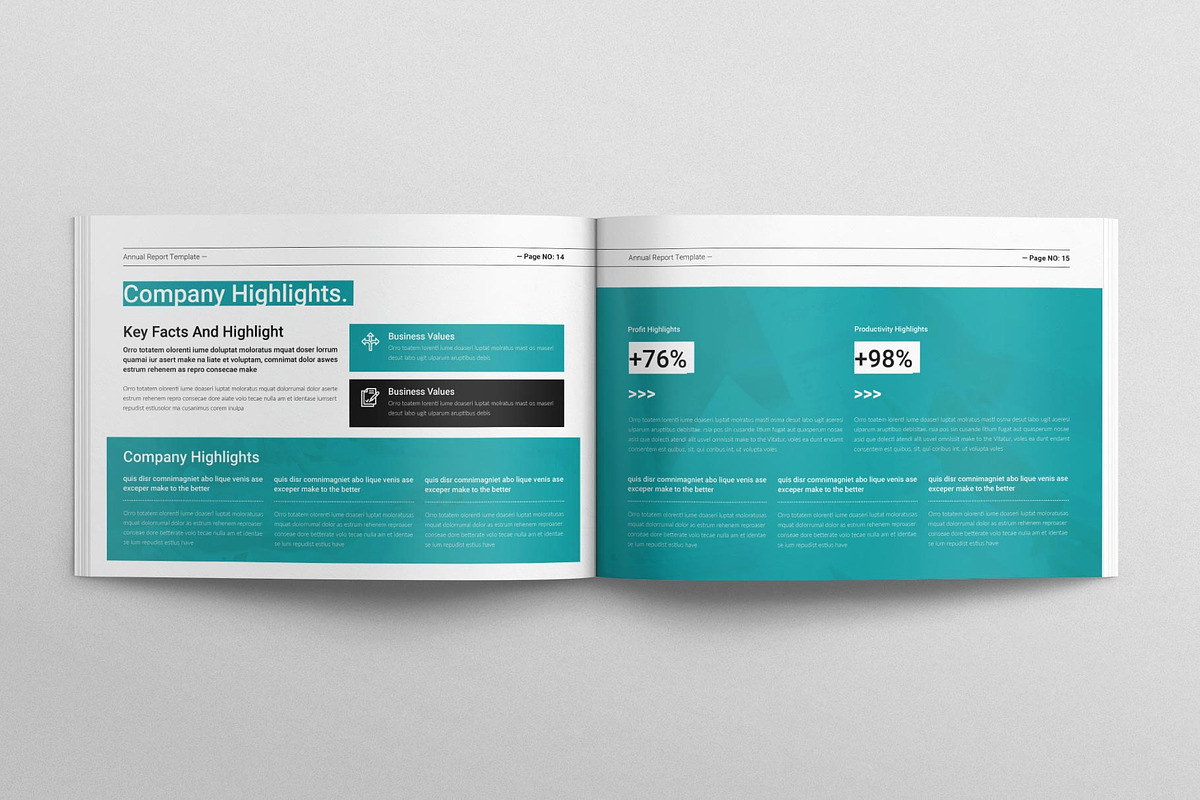 Annual Report Template Landscape, a Brochure Template by MassiveCreator (Photo 6 of 8)