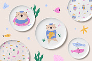 Cute Otter Clipart & Patterns, an Animal Illustration by danceyourlife (Thumbnail 7 of 7)
