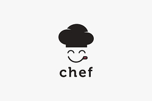 Abstract simple happy chef logo, a Branding & Logo Template by DOMHOUZE