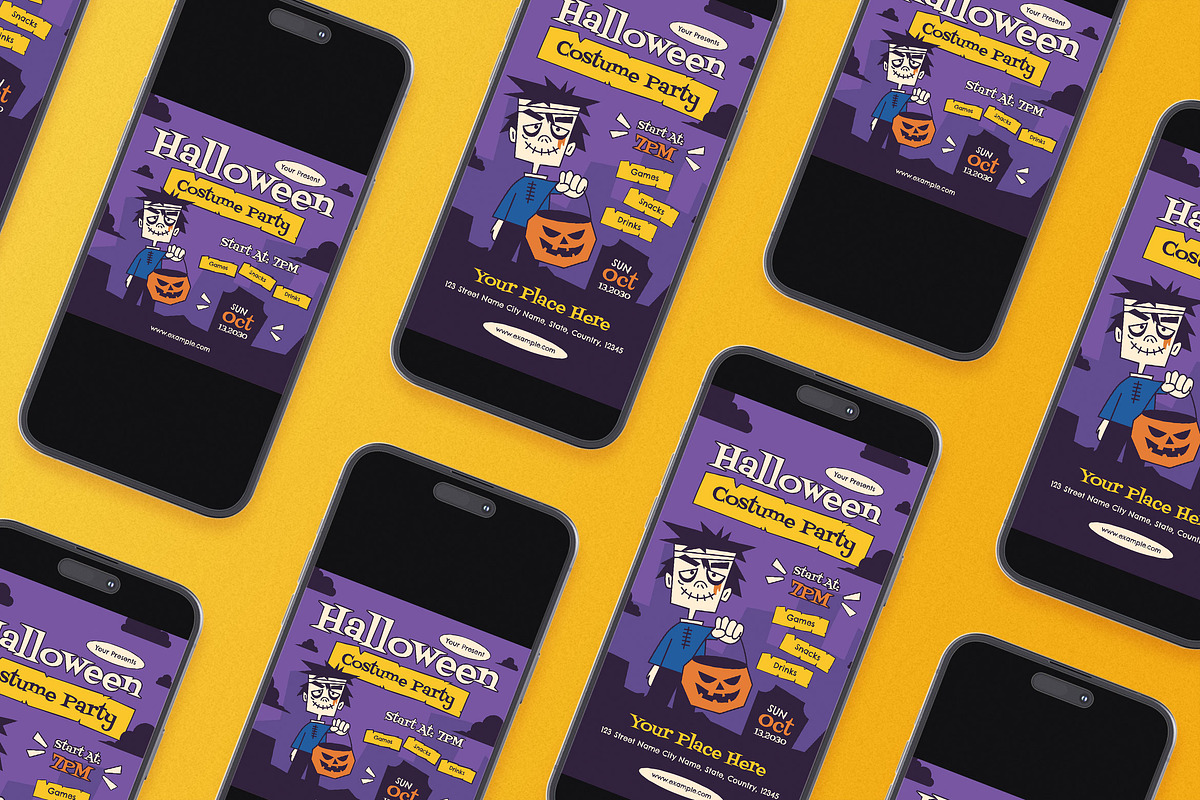 Halloween Costume Party Flyer Set, a Flyer Template by Aiyari Graphic (Photo 2 of 3)