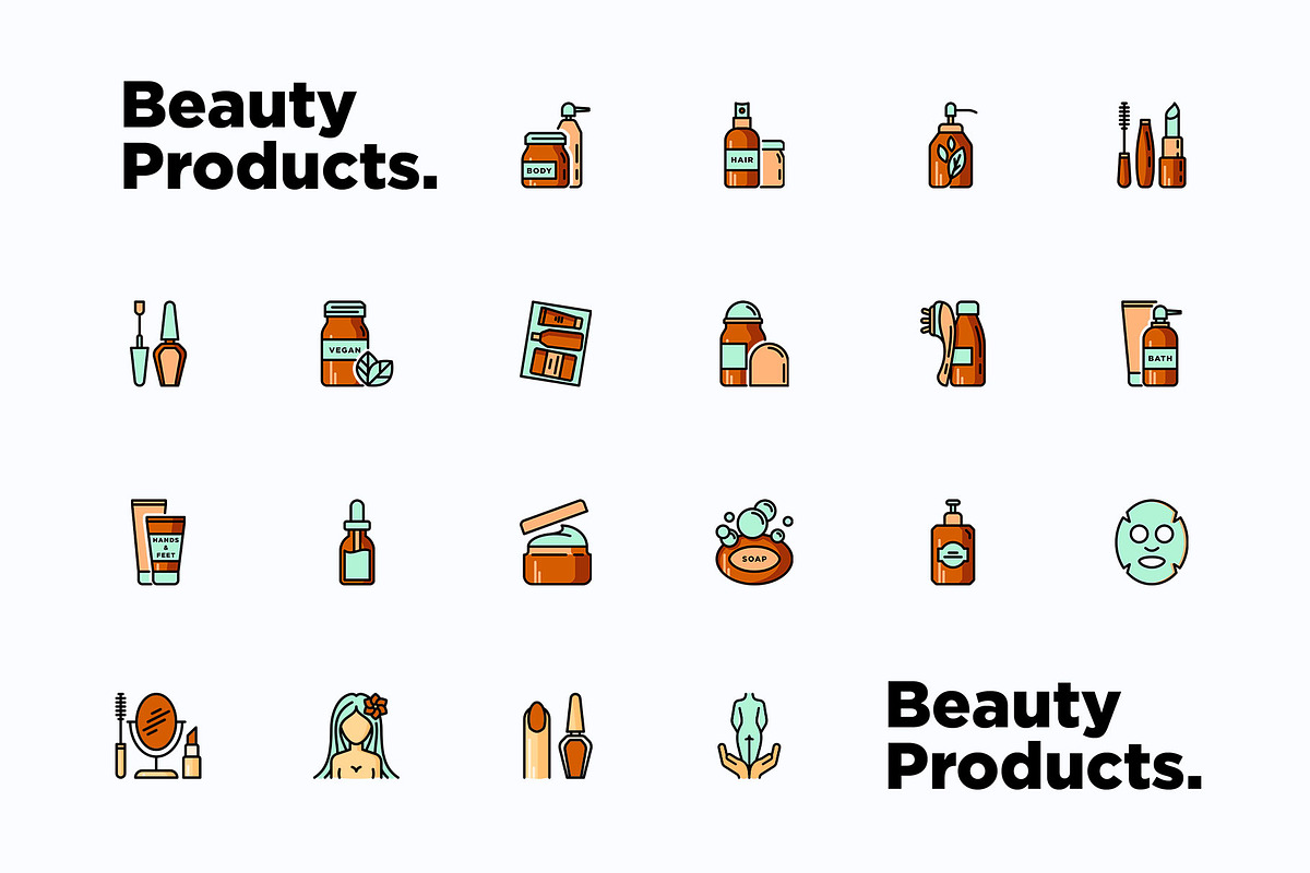 Beauty Products | 20 Thin Line Icons, an Outline Icon by Alex Blogoodf (Photo 5 of 11)