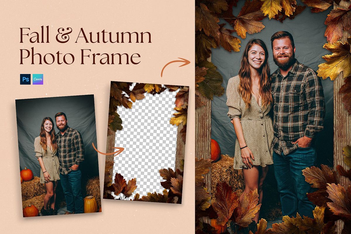 Autumn Fall Photo Frame Template, a Layer Style Add-On by DesignerCandies