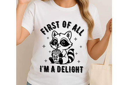 I'm Delight Funny Raccoon SVG Png