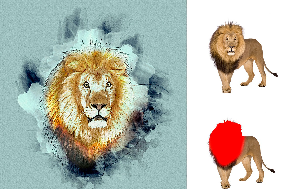 Watercolor Portrait Art, an Action Add-On by MRI STUDIO (Photo 8 of 15)