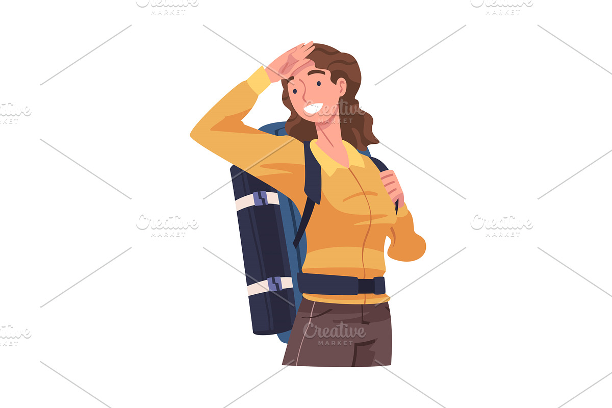 Young Woman Character Engaged in, a Person Illustration by TopVectors