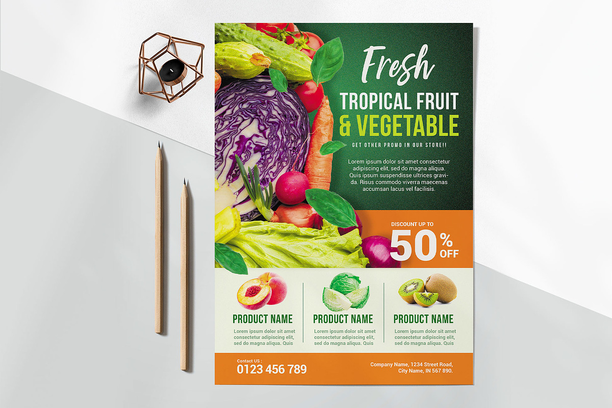 Supermarket Grocery Flyer Template, a Flyer Template by jobnabru (Photo 2 of 2)