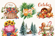Months of the Year Clipart Bundle, an Object Illustration by Design Scotch (Thumbnail 6 of 8)