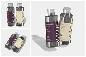 Glass Medicine Bottle Mockup, a Packaging Mockup by Unerispace