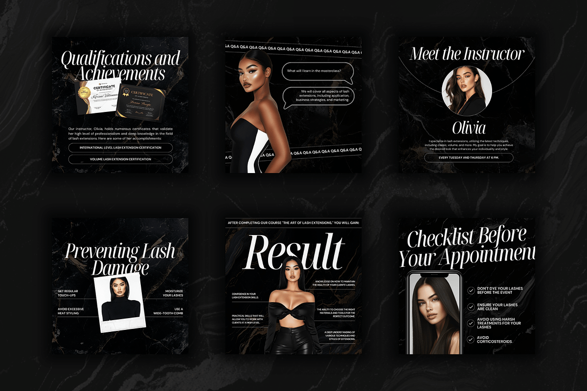 Lash Tech Trainer Canva Templates, a Social Media Template by Xenié Creative (Photo 7 of 10)