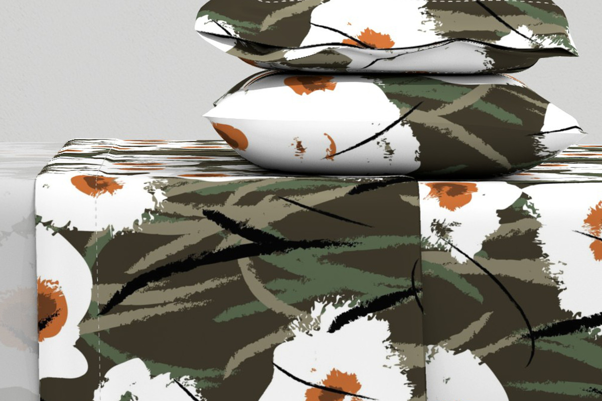 White impressionist flowers pattern, a Pattern Graphic by Nocito Design (Photo 3 of 5)