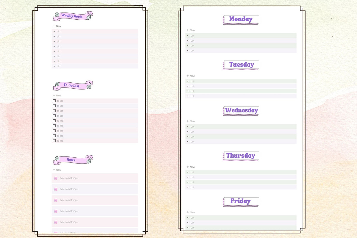 Aeshetic Notion Planner Template, a Templates & Theme by DaisyStudio (Photo 7 of 9)