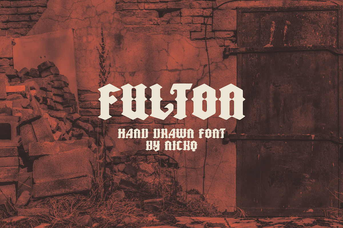 Fulton Hand Drawn Font, a Blackletter Font by nickqtx (Photo 1 of 4)
