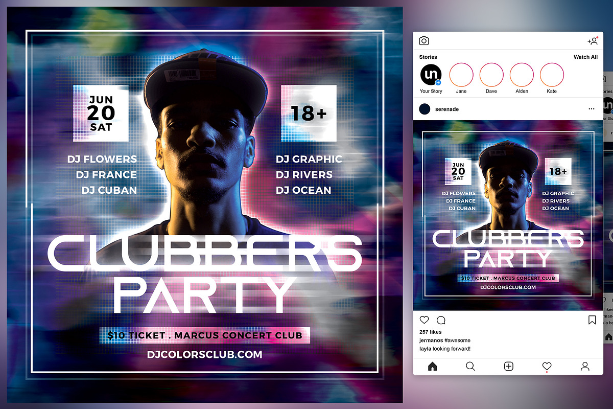 Clubber's Party Flyer, a Flyer Template by KiraYamato Design Studio