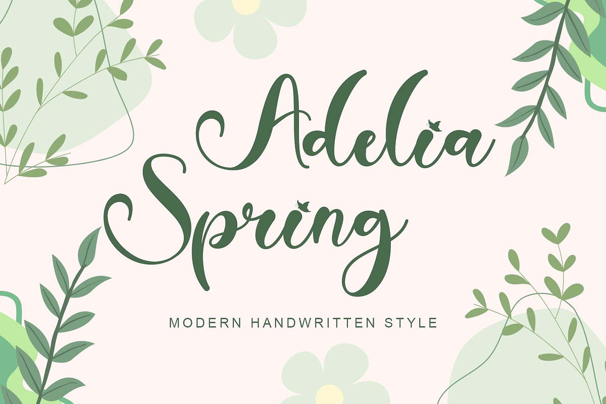 Adelia Spring, a Handwritten Font by Yoga Letter (Photo 1 of 6)