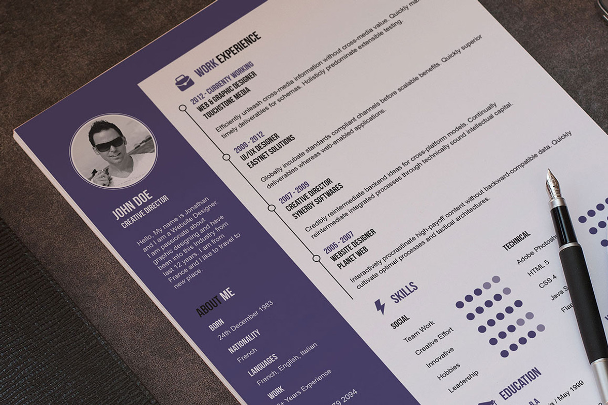 Flat Resume + Cover Letter, a Resume Template by Made by Mancie (Photo 3 of 5)