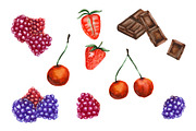 Set of watercolor cupcakes, a Food Illustration by Olha's watercolor (Thumbnail 7 of 7)