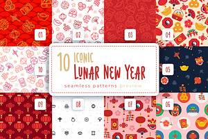 Lunar New Year Seamless Patterns