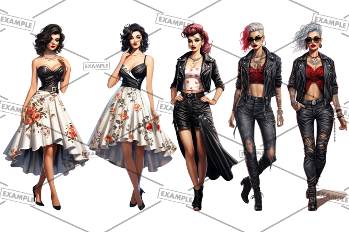 Rockabilly Women Bulk Bundle of 68, a Graphic by Jay Major Designs (Photo 6 of 20)