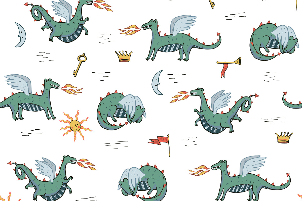 Fantasy Kingdom Dragons Bundle, a Pattern Graphic by GooseFrol (Photo 7 of 22)