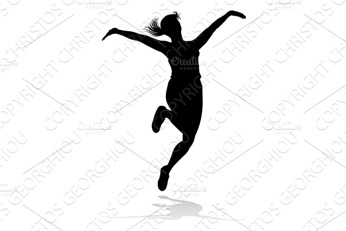 Happy Woman Jumping For Joy, a Person Illustration by Christos Georghiou