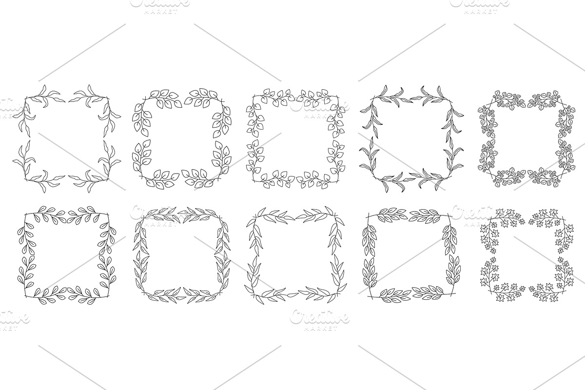 Set of decorative border frames, an Object Illustration by Woters little shop