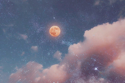 Aesthetic full moon and night sky
