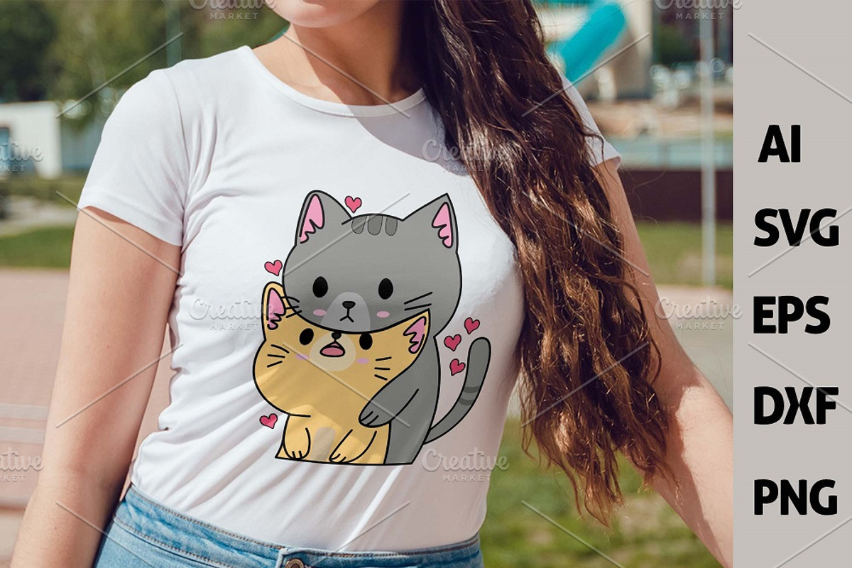 Funny Kawaii Romantic Cats Cliparts, an Animal Illustration by ARTify Illustrations (Photo 3 of 7)