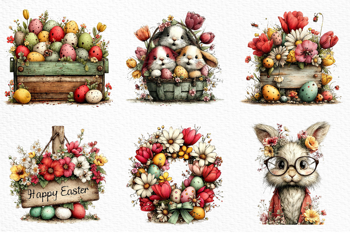 Farmhouse Easter Decor Clipart, an Illustration by Craft Nest (Photo 4 of 11)