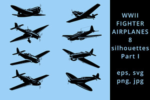 WW2 Fighter Planes Silhouettes Vol.1