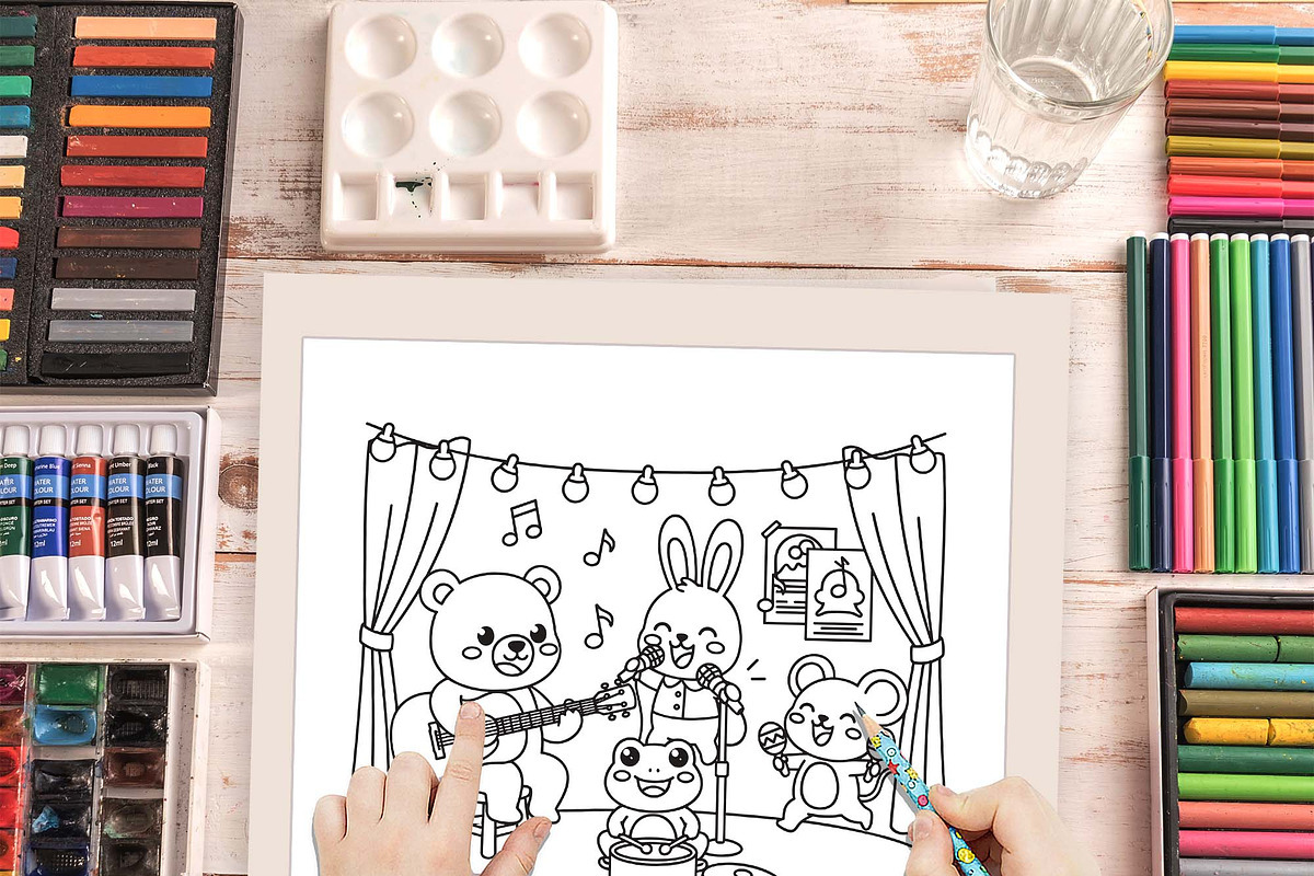 Cozy Friends New Year Coloring Book, an Illustration by one-touch (Photo 8 of 9)