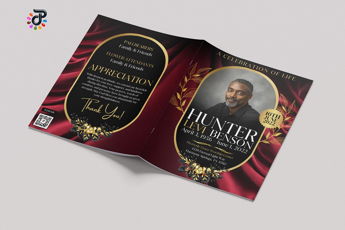 Elegant Canva Obituary Template, a Brochure Template by Protech Design ENT (Photo 6 of 9)