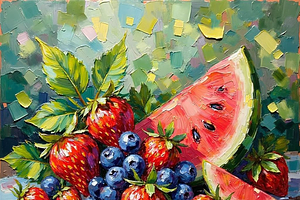 Tropical, Summer Fruit Oil Painting