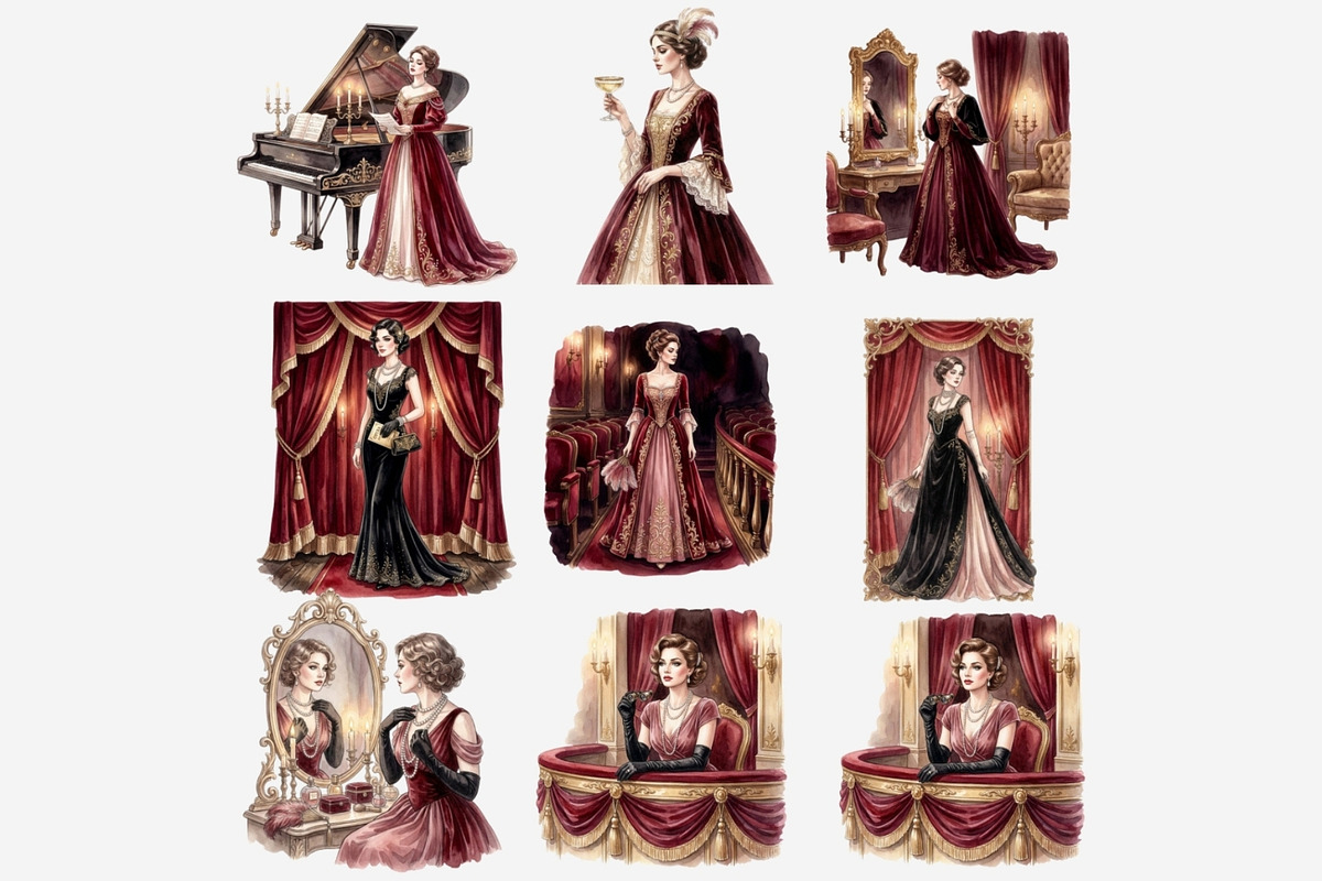 Watercolor Opera Theater Bundle, a Person Illustration by Tanya Kart (Photo 4 of 13)
