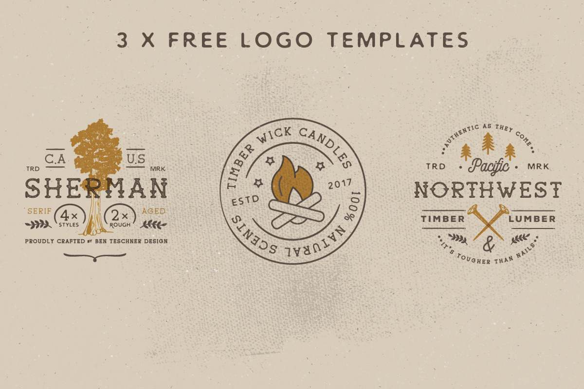 Sherman Font + 3 Logo Templates preview 6