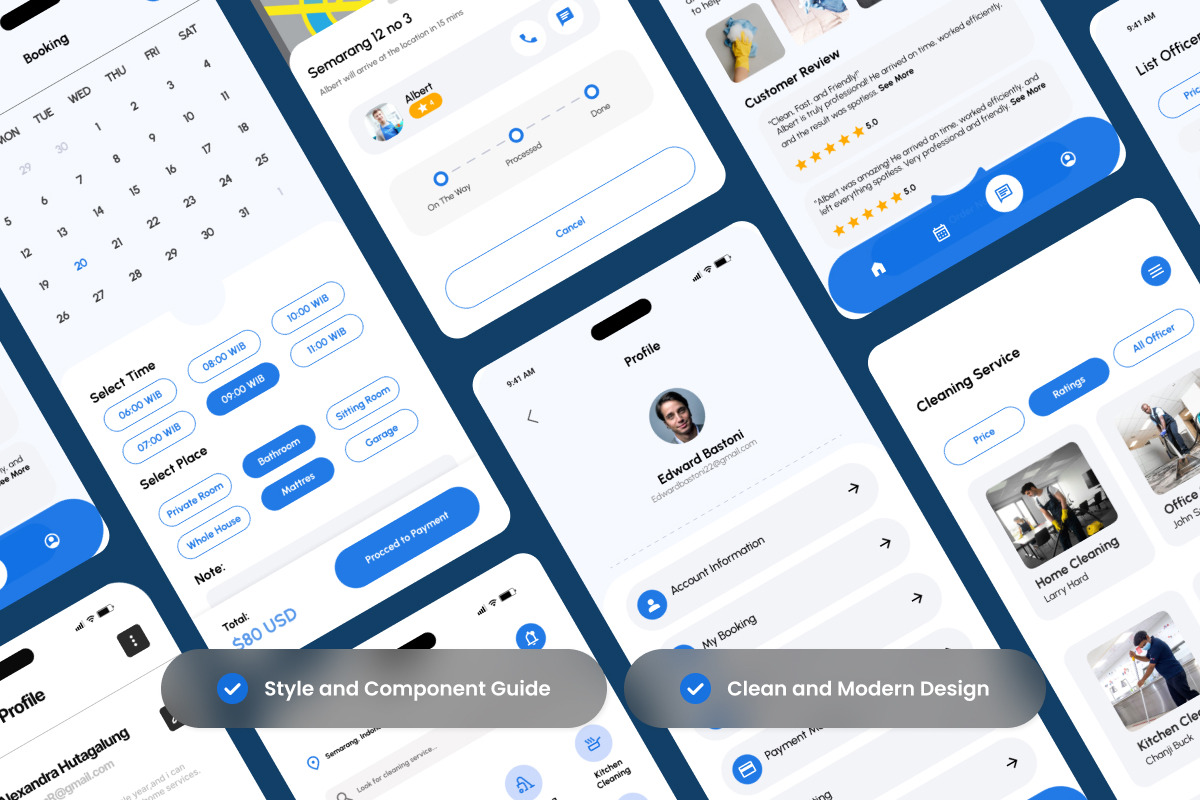 Cleanshi – Home Cleaning UI App, an App Template by productype1 (Photo 3 of 5)