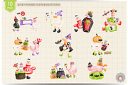 Goose Halloween Watercolor Clipart, an Animal Illustration by Apixsala (Thumbnail 4 of 10)
