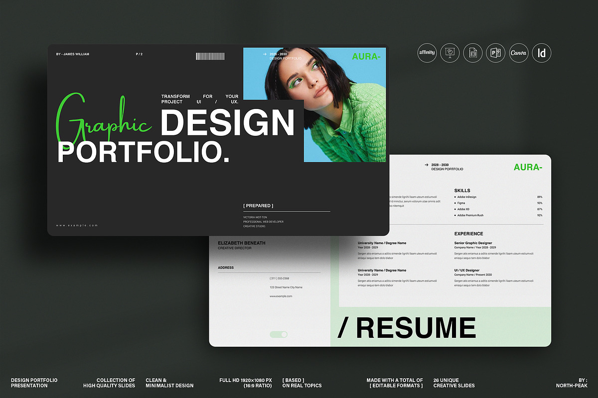 Minimal Design Portfolio Template, a Presentation Template by NorthPeak (Photo 1 of 13)